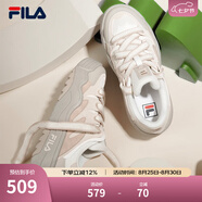 斐樂(lè )（FILA）斑斕鞋ROSETTA女鞋板鞋新款面包厚底鞋復古休閑鞋 奶白/淺粉-GP 35.5