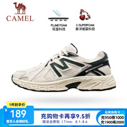 駱駝光影慢跑鞋男[小紅書款]耐磨透網(wǎng)復(fù)古運動跑步鞋女 4035A，奶油白/墨綠，男 【透網(wǎng)】 41