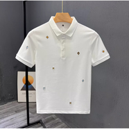 南極人（Nanjiren）夏季刺繡短袖Polo衫男潮牌翻領(lǐng)T恤上衣男裝2025新款透氣半袖體恤 白色 M