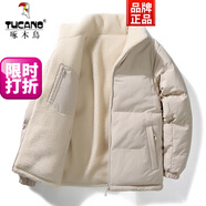 啄木鳥(niǎo)（TUCANO）雙面穿棉衣2025秋冬季羊羔毛衣青年時(shí)尚保暖戶(hù)外男女情侶外套上衣 卡其色 S