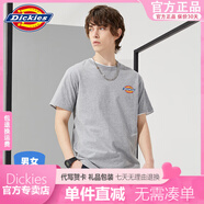 Dickies短袖男春夏新品經(jīng)典情侶款休寬松印花小logo全棉T恤女 灰色 男女同款 S  100斤-120斤