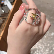 DL 1998胖東來(lái)同款樹(shù)脂戒指25新感輕奢凱旋門(mén)橢圓方形透明亞克力凱旋門(mén)冰 ZP版 +包裝 歡迎貨比 6號