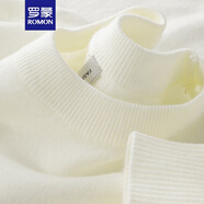 羅蒙（ROMON）輕奢歐美風(fēng)深冬季厚款保暖半高圓領(lǐng)毛衣男士長袖純白色打底針織衫 白色 L 120-140斤
