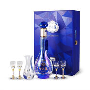 洋河夢之藍M3水晶版禮盒52度550mL單瓶綿柔型白酒1分酒器4酒杯 52%vol 550mL 1盒