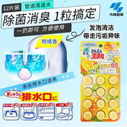小林制藥水道地漏去垢排水管清道夫除管道疏通劑（柑橘香）12粒
