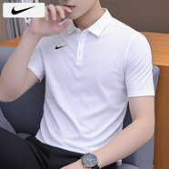 耐克（NIKE）短袖男士 25夏季新款運(yùn)動(dòng)服裝健身速干衣純色冰絲T恤透氣POLO衫 DRI-FIT導(dǎo)濕快干/熱推/曬圖退5 M （170/88A）