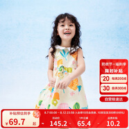 巴拉巴拉女童連衣裙寶寶童裝2024夏季兒童無袖裙子小清新印花208224111012