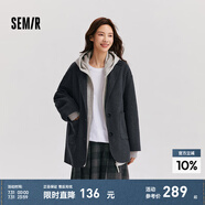 森馬（Semir）外套女中長款西裝領(lǐng)通勤百搭寬松2024冬新款含羊毛雙面呢夾克 灰色調(diào)00322 165/88A/L