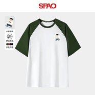 SPAO韓國同款純棉圓領(lǐng)短袖男夏季新品插肩袖設(shè)計潮流上衣SPDX25SD03LD