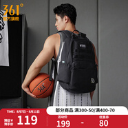 361度雙肩包男士休閑簡(jiǎn)約大容量旅行背包初中生高中大學(xué)生書包新 黑色 均碼