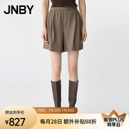 JNBY/江南布衣25夏新品羊毛休閑褲女寬松短褲闊腿褲5P5E11600 257/深卡其 XL