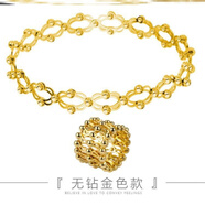 RSRDDY老鳳凰伸縮戒指變手鐲一款變形魔戒戒指同款戒指手鐲S999純銀 光面黃金老鳳祥同款