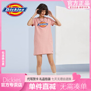 Dickies【商場(chǎng)同款】女式印花LOGO潮流短袖連衣裙春夏新品7548 薔薇粉 XS