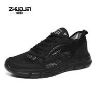 卓勁（Zhuojin）男士輕便網(wǎng)鞋透氣網(wǎng)狀鞋透氣薄款網(wǎng)面鞋大號夏季單網(wǎng)網(wǎng)格大碼男鞋 黑色 40