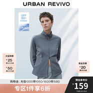 UR2025春季新款女裝時(shí)尚休閑百搭抽繩立領(lǐng)瑜伽上衣UWS350009 冷灰 XL