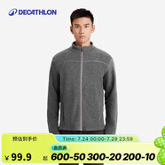 迪卡儂登山徒步男士搖粒絨夾克 QUECHUA MH120 灰色 2559149 S
