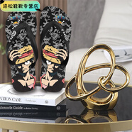 洛之潮海賊王人字拖男女生卡通戶(hù)外沙灘防滑夾拖潮流時(shí)尚情侶涼拖鞋 黑色821海賊王 36-37