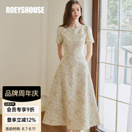ROEYSHOUSE羅衣新中式重工提花連衣裙夏裝法式碎花大擺中長裙子10491 花色 M （建議拍前聯(lián)系客服確認(rèn)哦）