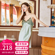 美標(biāo)送禮物真絲吊帶連衣裙性感睡裙女春夏19姆米重磅100%桑蠶絲綢睡衣 玉石色 M (160)