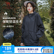 駱駝單層夾克風(fēng)衣男女同款加絨防風(fēng)防水中性梭織運(yùn)動(dòng)外套 3901，幻影黑，男女同款 （細(xì)絨） XL