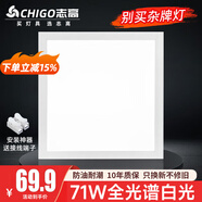 志高廚房燈集成吊頂廚衛(wèi)燈具300x300x600x600扣板燈衛(wèi)生間吸頂平板燈 71W 600*600mm白色