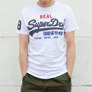 Superdry夏季印花圓領(lǐng)時(shí)尚情侶純棉潮牌短袖歐美T恤男女上衣 白色 2XL 成人