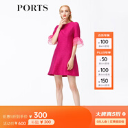PORTS寶姿女裝五分袖蕾絲袖收腰短連衣裙YSB8D044GFE02 玫瑰 XS (2)
