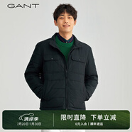 GANT/甘特秋冬男士聚酯纖維簡約休閑挺闊拼接胸袋純色立領(lǐng)棉服夾克 005-黑色 XL 尺碼偏大
