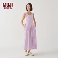 無(wú)印良品（MUJI） IDEE 女式 平紋 連體裙 女裝連衣裙裙子春季 無(wú)袖可疊穿 背心裙 淺紫色 M 155/80A