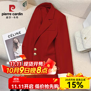 皮爾卡丹（pierre cardin）2025春裝新款設計感薄荷綠西裝外套女韓系洋氣休閑小西服 2025紅色 常規 L 建議110-125斤