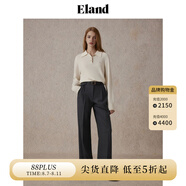 ELAND【100%綿羊毛】衣戀毛衣女純色翻領(lǐng)甜美柔軟上衣2025冬季新 象牙白/白色(39)Ivory L 170