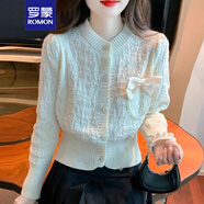 羅蒙（ROMON）小香風(fēng)女士毛衣女春秋裝2025年新款氣質(zhì)洋氣針織開(kāi)衫外套短款上衣 杏色 均碼 -85-130斤