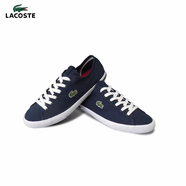 LACOSTE夏季 經(jīng)典款香港橡膠鞋休閑透氣系帶百搭帆布鞋 藏青色DB4 7-27SPM1077DB4 39.5