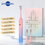 博皓（prooral）電動(dòng)牙刷成人聲波震動(dòng)牙刷深度清潔軟毛刷頭護(hù)齦學(xué)生情侶朋友生日情人節(jié)禮物T33 粉藍(lán)