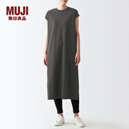 無(wú)印良品 MUJI 女式 雙層編織 法國(guó)袖連衣裙 BBP25A2S 深灰色 XS-S