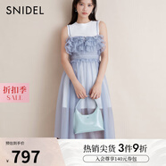 SNIDEL秋冬甜美圓領(lǐng)無袖吊帶薄紗連衣裙兩件套SWCO244056 白色 S （0）