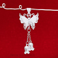 BMOI老鳳凰999純銀足銀蝴蝶吊墜花絲流蘇設計鎖骨鏈項鏈波西米亞可愛(ài) 蝴蝶【飛躍】吊墜 18.528克【精品實(shí)心】手慢無(wú)