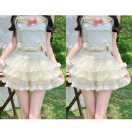 創(chuàng  )京懿選安褲女夏季防走光Lolita多層蓬蓬裙蛋糕裙撐jk南瓜褲裙撐打底褲 暴力花邊款 杏色2件裝 均碼 【80-125斤】