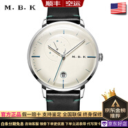M.B.K美國(guó)品牌進(jìn)口手表男士機(jī)械表全自動(dòng)弧面防水簡(jiǎn)約商務(wù)男士品牌腕表 【24小時(shí)】銀殼白面皮帶M1008G