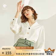 范思藍(lán)恩春秋新款雪紡白襯衫女設(shè)計(jì)感小眾復(fù)古港味職業(yè)裝襯衣女 白色 S
