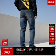 杰克·瓊斯（JACK&JONES）25年男裝潮流修身直筒彈力休閑百搭深色牛仔褲長(zhǎng)褲子男士四季男褲 深牛仔藍(lán)085涼感 31 175 W31/L30