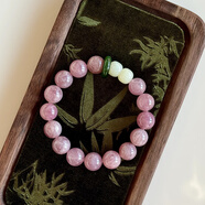 胖東來品質【善待自己】天l然玉化老礦紫馬粉水晶和田玉手串手鏈 14cm手圍 天|然水晶有磨損礦損/ 9mm