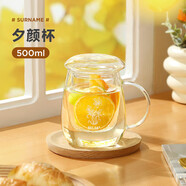 物生物（RELEA）茶杯女士茶水分離杯玻璃杯辦公泡茶杯子耐高溫花茶杯生日禮物
