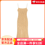 重工鑲鉆吊帶連衣裙女秋冬性感純欲風(fēng)短裙內(nèi)搭裙緊身收腰包臀裙子 長裙 S