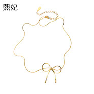 熙妃s925銀蝴蝶結(jié)項(xiàng)圈頸帶小眾項(xiàng)鏈女簡(jiǎn)約網(wǎng)紅氣質(zhì)choker鎖骨鏈潮頸鏈蝴蝶結(jié)頸鏈