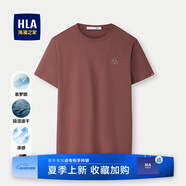 海瀾之家（HLA）短袖t恤男夏季時尚印花百搭圓領(lǐng)短T打底上衣男裝潮牌休閑體恤衫男 暗紅DY (索羅娜速干涼感) M 170/88A