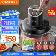 蘇泊爾（SUPOR）可調(diào)粗細(xì)絞肉機(jī) 家用電動(dòng)絞餡機(jī)多功能嬰兒輔食機(jī)大容量料理機(jī)便攜把手JR59-U