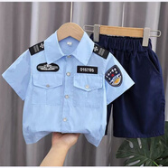 翱優(yōu)小警官服裝兒童 警常服夏裝短袖套裝男女童小孩衣服警官服小寶寶 短袖警察+短褲 110