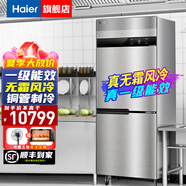 海爾（Haier）商用冰箱四門(mén)冰柜大容量不銹鋼立式冷藏保鮮柜冷凍速凍柜廚房酒店后廚高身雪柜 451升雙門(mén)全冷凍【無(wú)霜風(fēng)冷 一級能效】