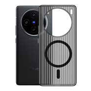 喜喬適用于vivox100s手機(jī)殼防摔x100spro瓦楞冰霧X100S磁吸磨砂硬殼X100SPro透明保護(hù)殼潮款 磁吸款【瓦楞-磨砂黑】 vivo X100S
